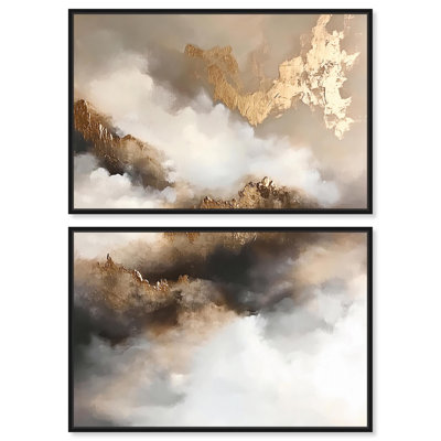 «Celestialscape», ensemble de 2 toiles abstraites numériques par Art Remedy