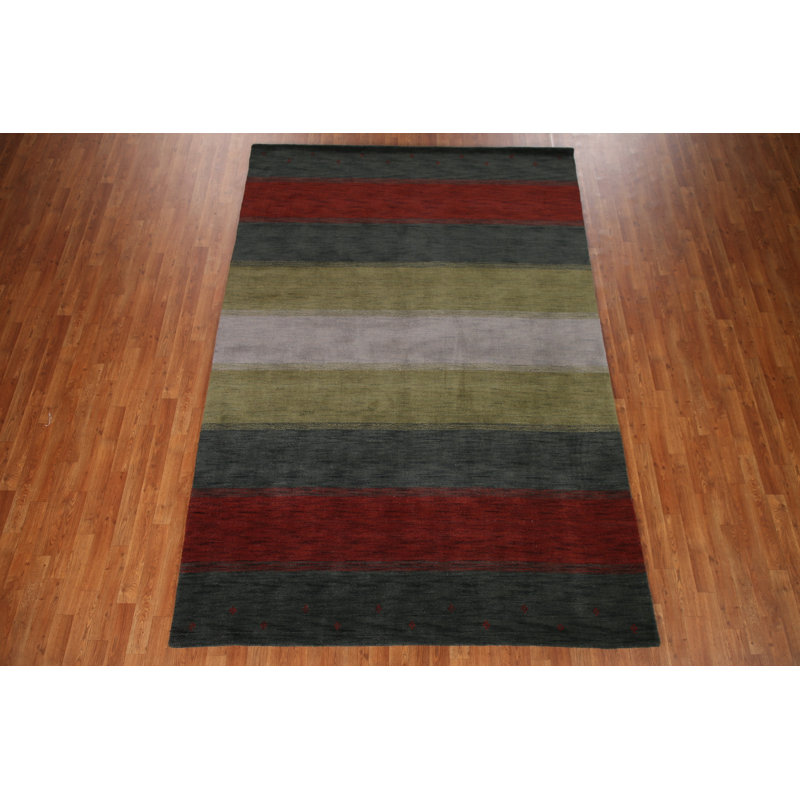 Striped Gabbeh Oriental Area Rug 7x10