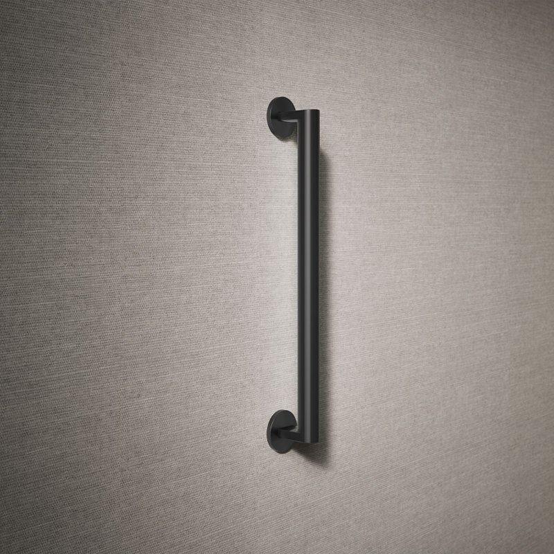 Components In Grab Bar, Matte Black, 18" W