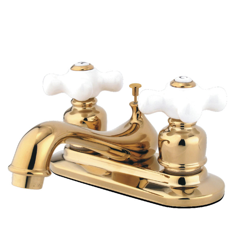 Robinet pour salle de bain avec ensemble de drain central à Restoration, Laiton poli
