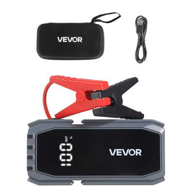 VEVOR Jump Starter, 1500A Peak, Car Jumper Starter Battery Pack, 12V Portable Lithium Battery Booster, Jump Box Power Bank with 3 Modes Flashlight and Jumpe