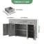 Buffet de 55 po avec rangement, armoire de cuisine minimaliste avec 3 tiroirs et 4 portes, console de style buffet avec tablette réglable pour la cuisine-331574705