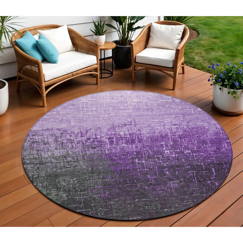 Tapis d'intérieur rond lavable ombre mauve 8 pi HomeRoots