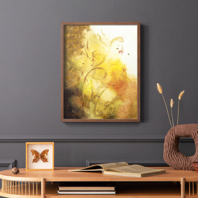 Nectar III, reproduction encadrée - bois massif, Brun, H 10 po x l 8 po