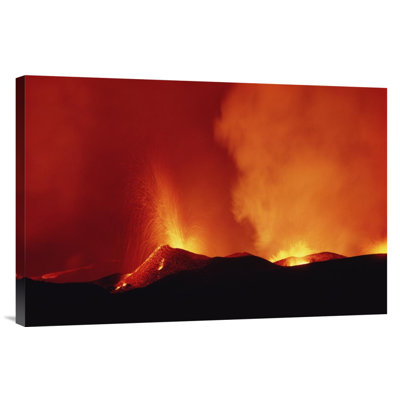 " Volcanic Eruption With Lava Fountain And Splatter Cone, Galapagos Islands, Ecuador "