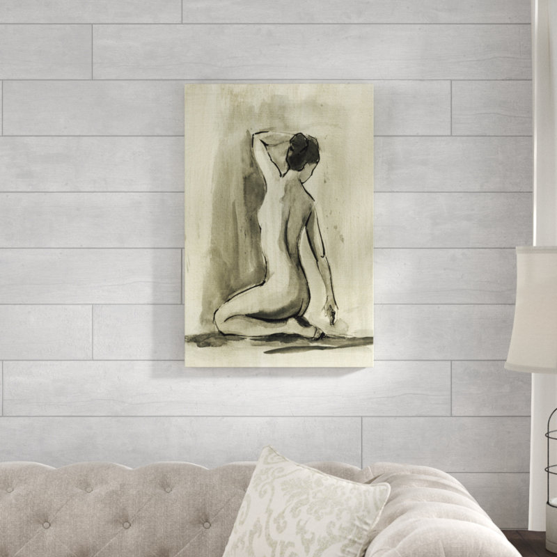 Sumi-e Figure I by Ethan Harper - Painting Print, 76cm H x 51cm W x 3.8cm D, Black Floater Framed