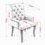 Chaise de salle à manger rembourrée en tissu de chenille, pieds courbés en bois massif, élégante chaise de salle à manger capitonnée pour salle à manger club, paquet simple-1121905627-1121905628