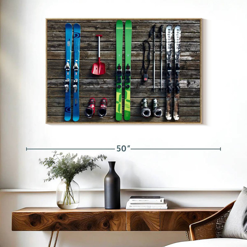 Équipement de ski, Cadre flottant en bois naturel, 40 po x 27 po