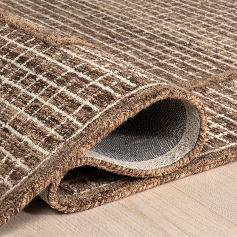 Tapis géométrique en laine Emaline, Rectangle 5 pi x 7 pi 8 po