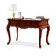 Bureau rectangulaire à 3 tiroirs en bois massif brun noisette-269430947