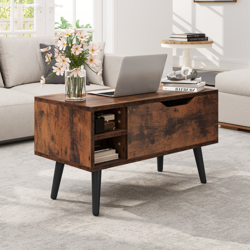 Lift Top Four Leg Coffee Table with Storage