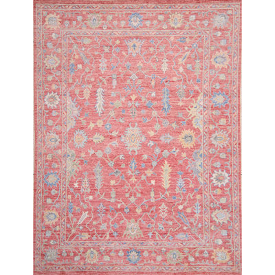 Wool Oriental Area Rug in Red