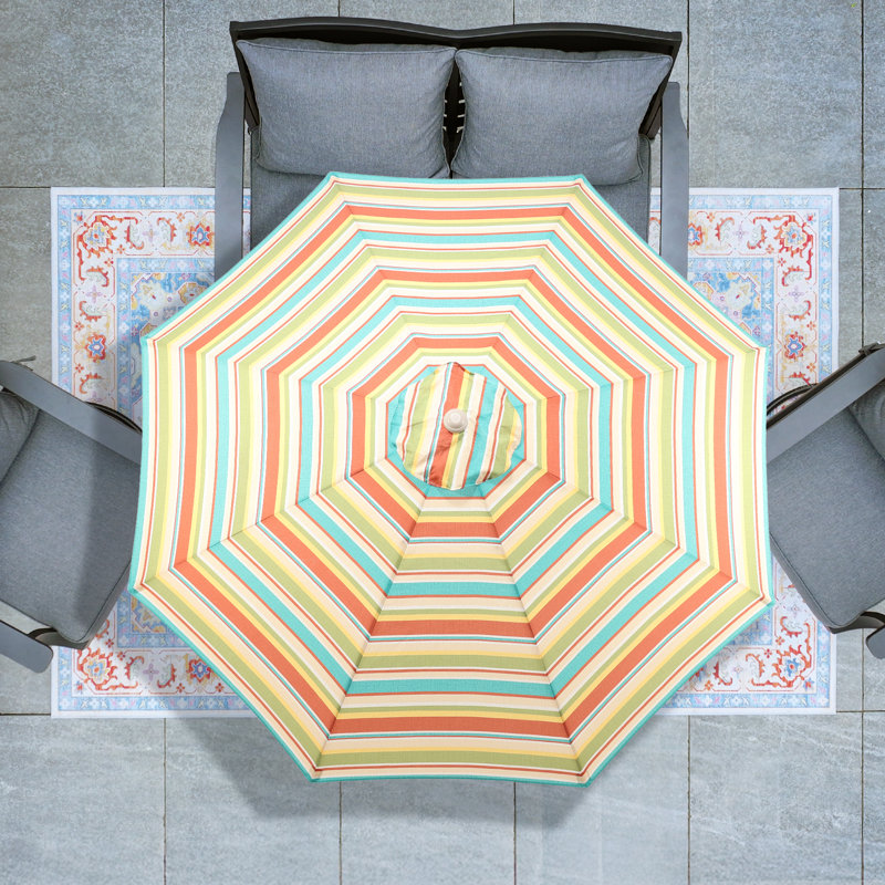 Parasol de patio 9 pi Sariyha, Rouge / Vert / Noir