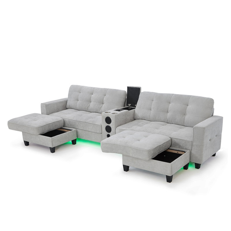 Canapé modulaire Modern, Chenille gris pâle
