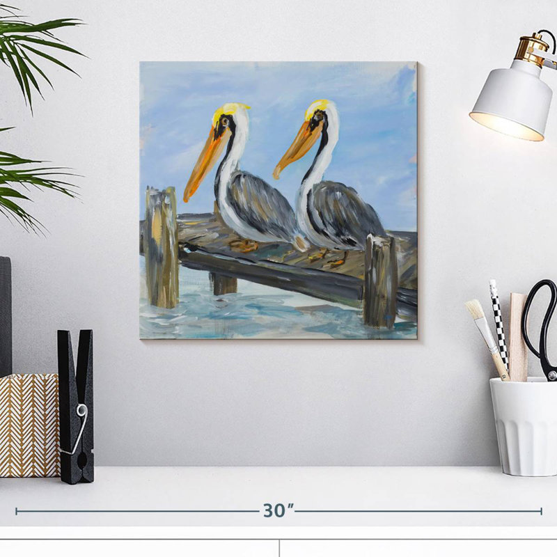Brampt Pelicans On Deck, 16" H x 16" W