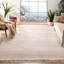 Tapis ivoire / rose en laine tissé à la main Aldeline-954168976