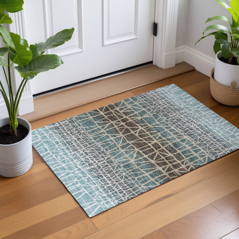 Machine Washable Indoor/Outdoor Chantille ACN2404 Geometric Rug, Rectangle 1'8" x 2'6"