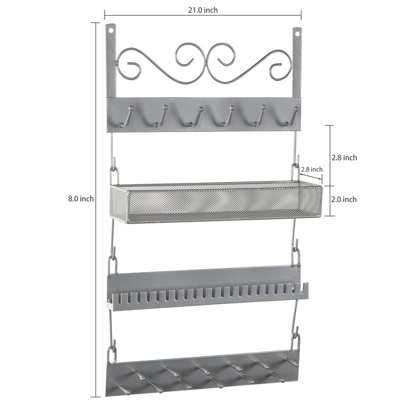 Lalla Wall Mounted Jewellery Box, Silver