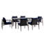 Ensemble repas en métal et polyester avec table et chaises Orlando-1070581436-1070581427