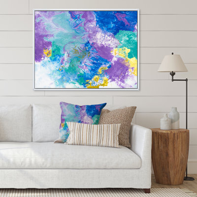 " Abstract Blue, Pruple And Yellow " Painting Print