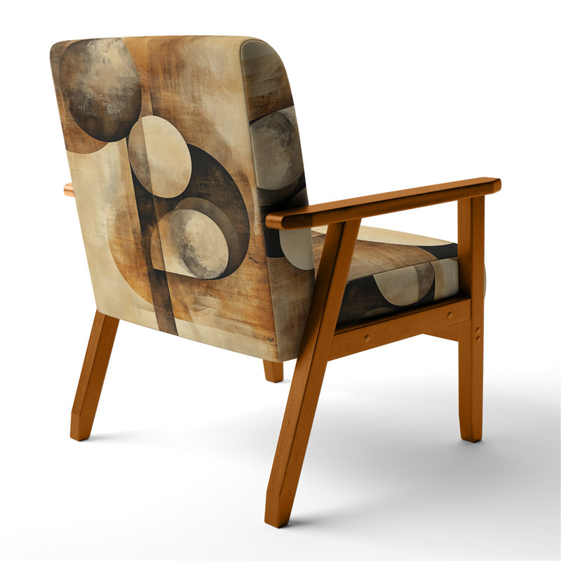 Chaise rembourrée Abstract Shapes, Brown Square Arms