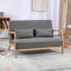 Fauteuil de loisir avec accoudoirs et pieds en bois massif, canapé d'appoint Mid-Century moderne, 2 places-933892700