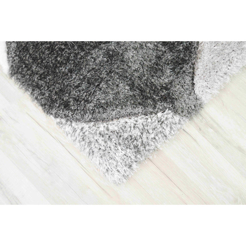 Modern Arriola Shag Abstract Geometric Rug For Living Room Bedroom, Rectangle 6'6" x 9'2"