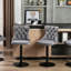 Ensemble de 2 tabourets de bar pivotants en velours avec hauteur de siège réglable, dossiers capitonnés et grande base stable pour bistro et îlot de cuisine-1496875561
