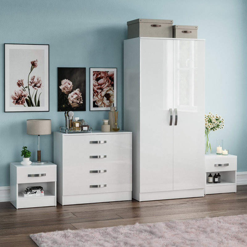 Arkadij 4 Piece Bedroom Set, White