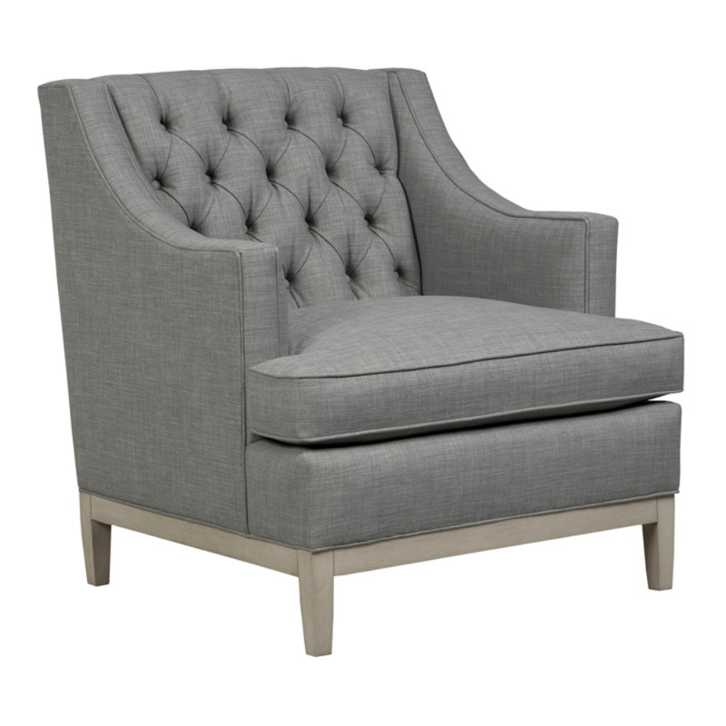 Carmel Tufted Armchair, Gray, Weathered Gray