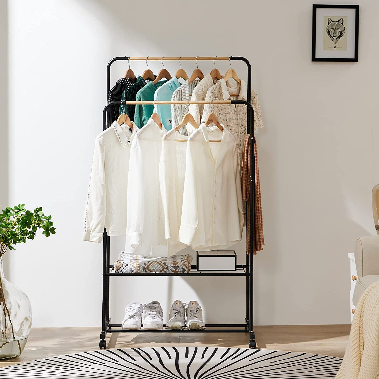 Tringle De Placard Rétractable Pour Suspendre Des Vêtements, Rail D'armoire Rétractable à Fermeture Douce Pour Intérieur D'armoire, Largeur De 66 Cm à 88,9 Cm, Poids De 15 Kg, Organiseur De Cintre