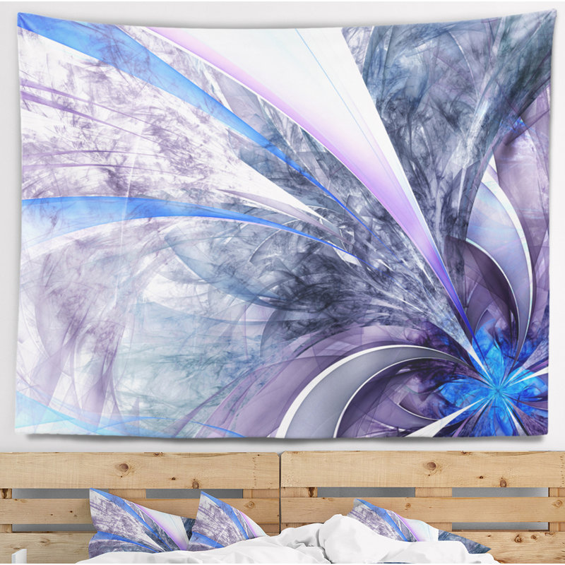 Tapisserie de fleurs à motif floral fractal, H 50 po x l 60 po