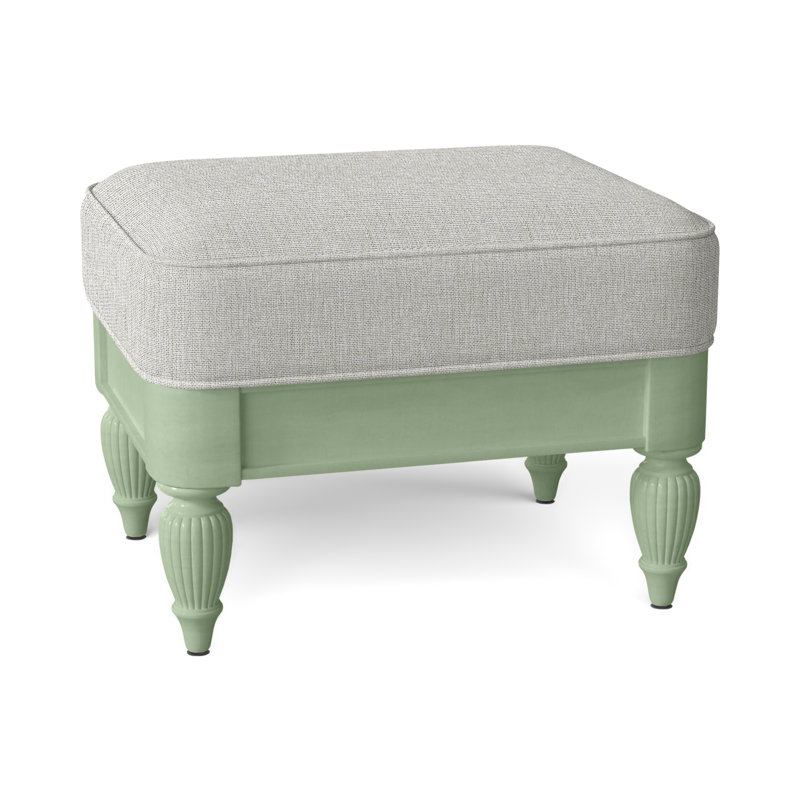 Grand View Ottoman, Black Buffalo Check; 0120-81, Celery Finish