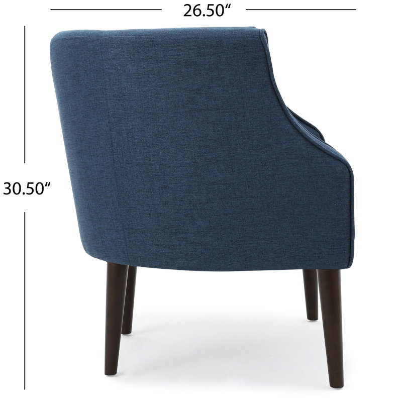 Élégant siège bleu marine - tissu, capitonnage à boutons, fauteuil club confortable en tissu recouvert de capitonnage