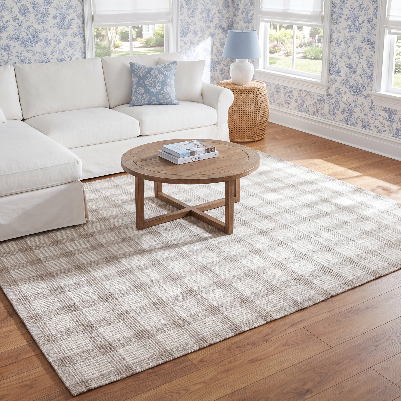 Ryder Stone / Ivory Area Rug, Rectangle 9'3" x 13'