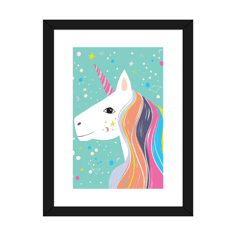 «Make Magic V» par Caroline Alfreds - impression d'art graphique, Blanc, H 24 po x l 16 po x P 1 po, Papier encadré noir