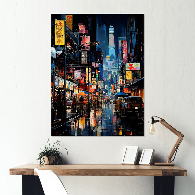 Japon, art de rue Alleyway II - Japon, art mural en métal, H 40 po x l 30 po x P 1,5 po