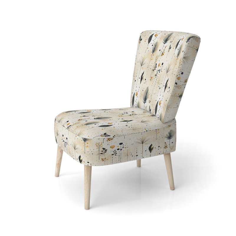 Chaise d'appoint rembourrée Cottage Grey and Beige Urban Ferns Soft Color I