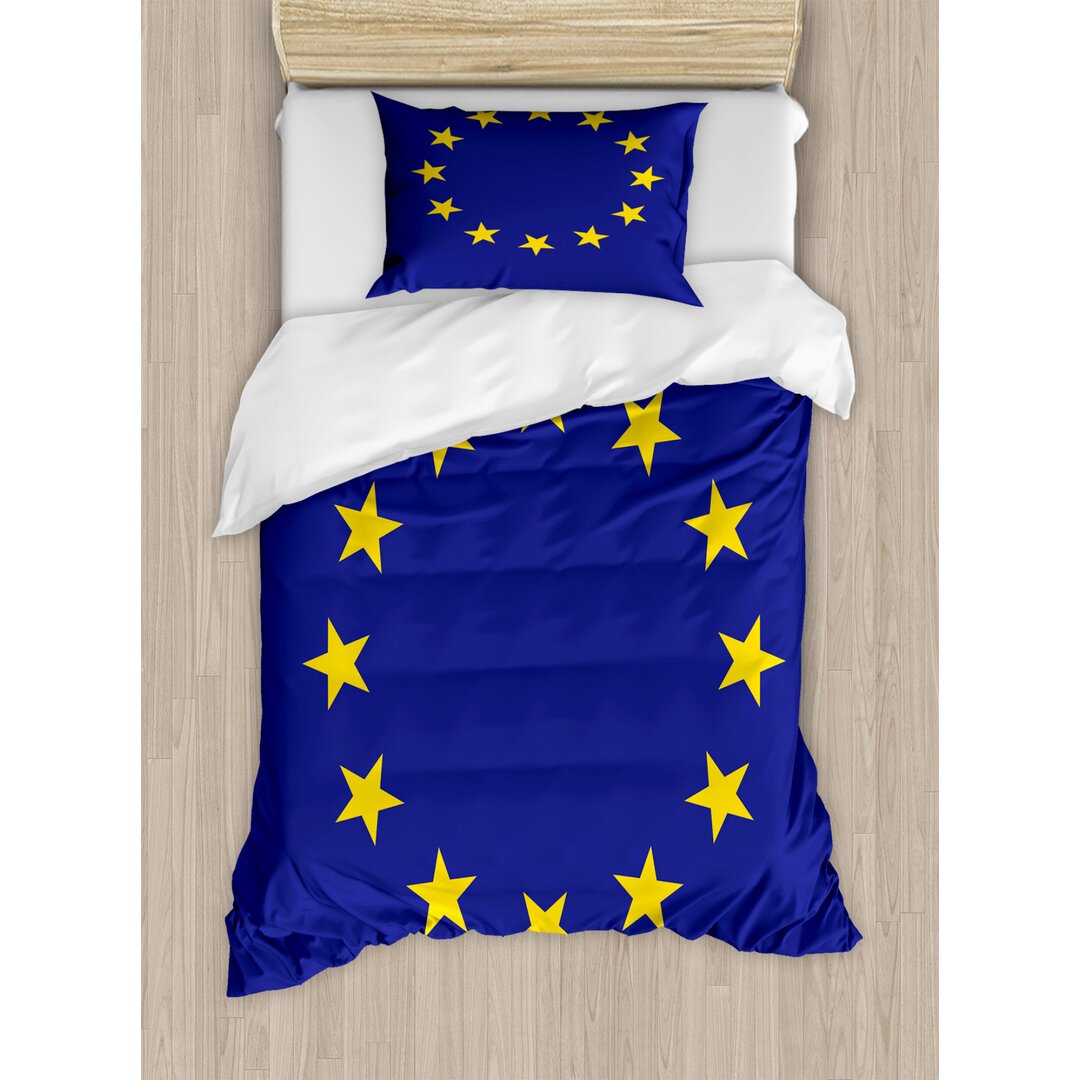 Bettbezug Set, Einfache Europäische Union Flag, Europa, Gelb / Blau