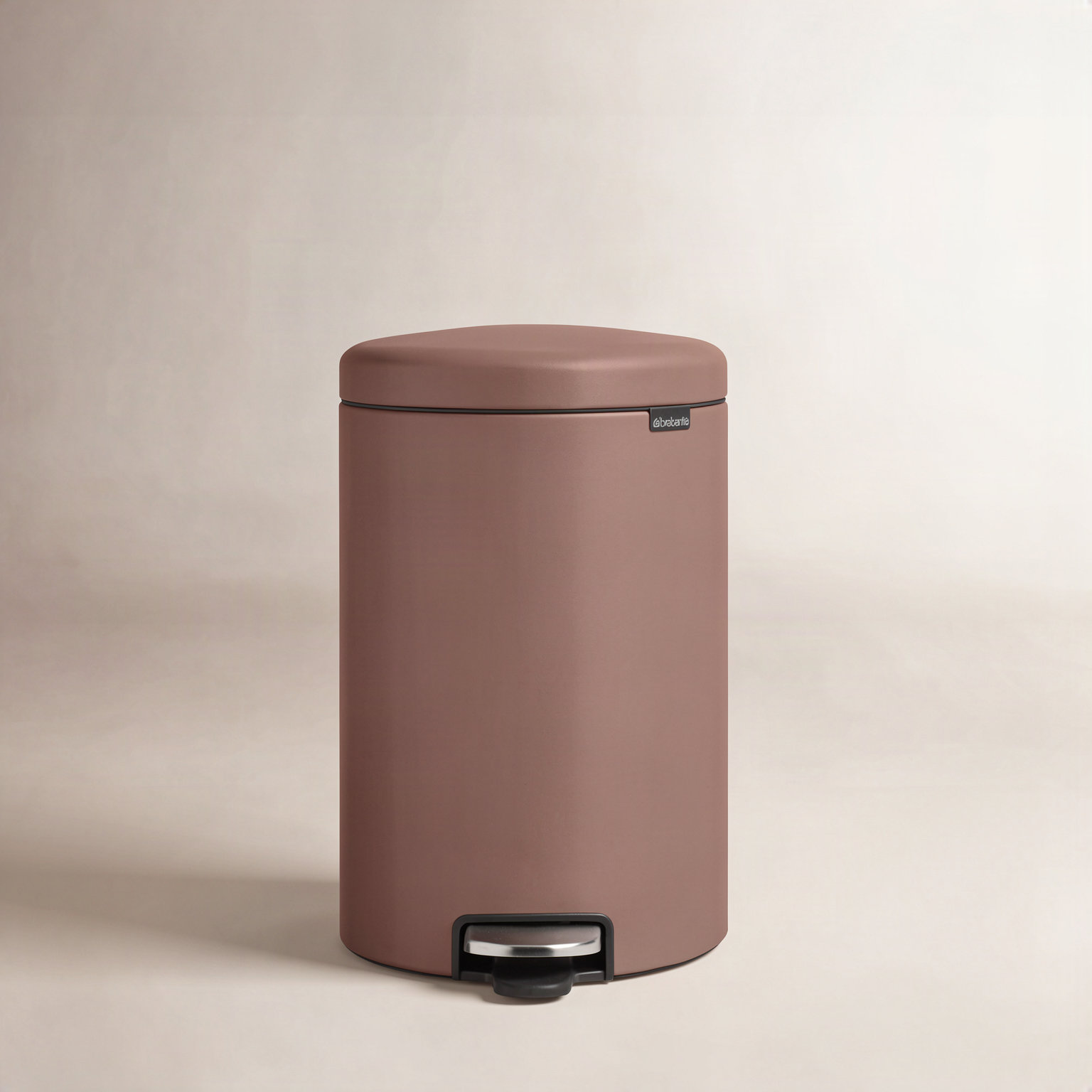 Brabantia Newicon 5.3gal Step-On Can, Satin Taupe