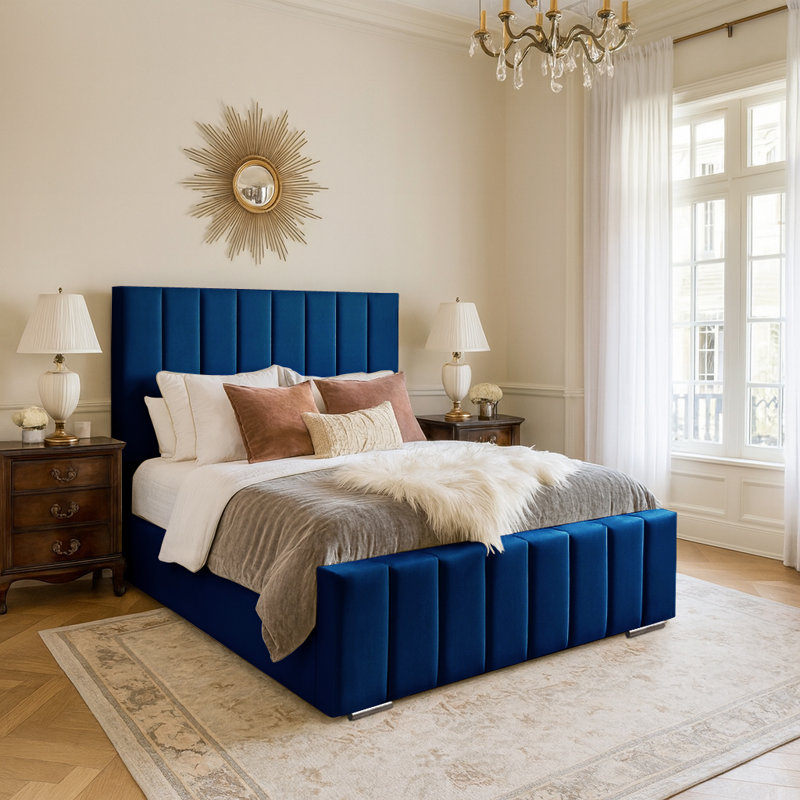 Arlon Upholstered Bed, Marine, Double (4'6)
