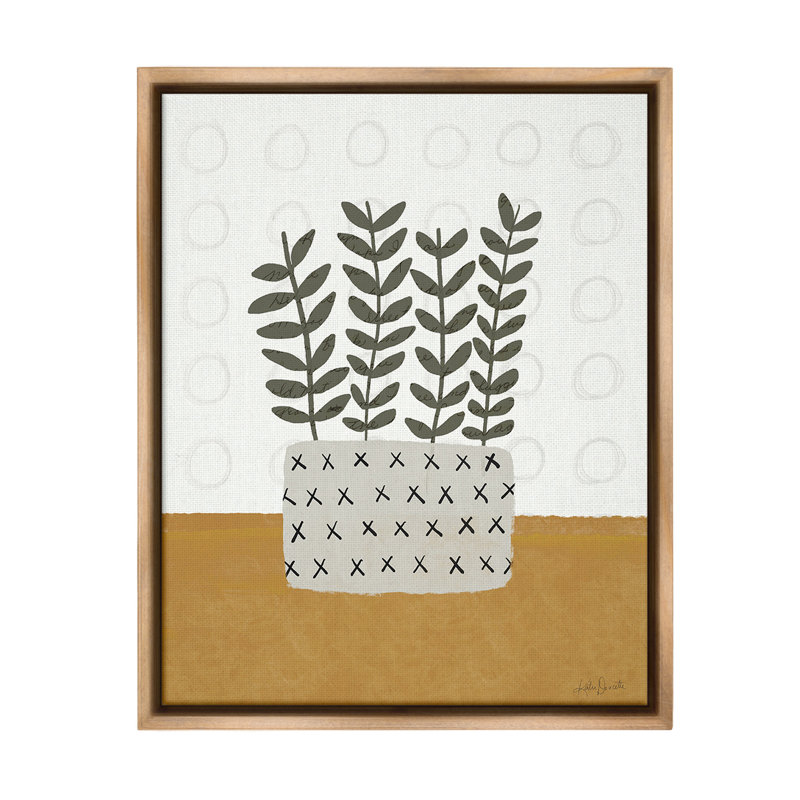 «Patterned Leaf Bouquet Floater Frame» par Katie Doucette sur, Cadre flottant orme Montalcino, H 31 po x l 25 po