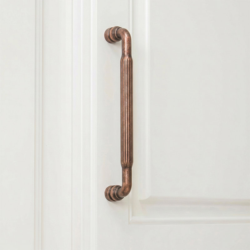 Poignée d'armoire tubulaire rainurée, 5", Antique Copper