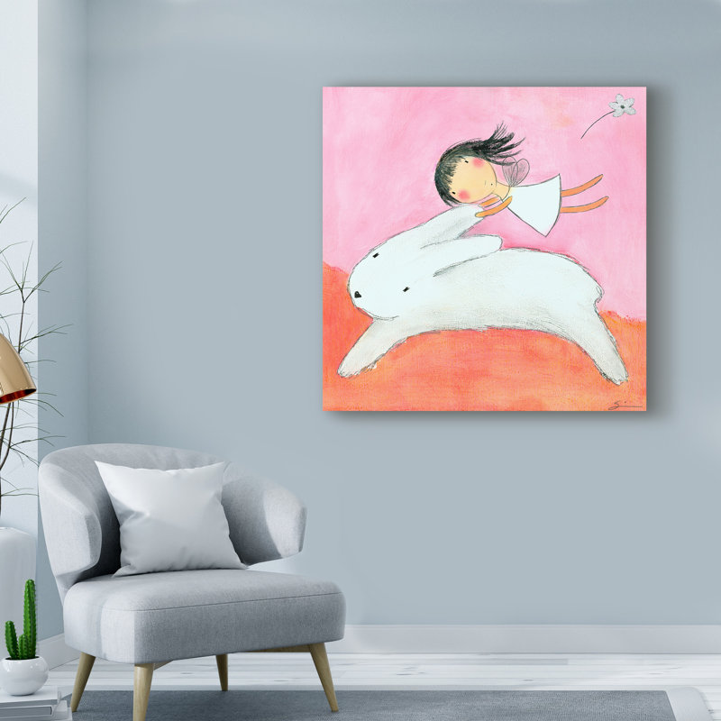 « fée on lièvre », art sur toile, H 35 po x l 35 po x P 2 po