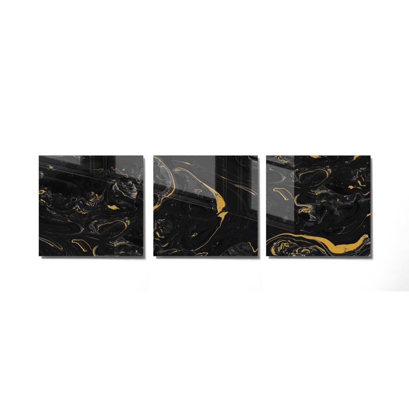 3 Piece No Frame Print on Glass, 40cm H x 40cm W x 0.4cm D