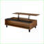 Noyer & amp; Table basse noire à plateau relevable pour le salon, facile à nettoyer et amp; Peu encombrant