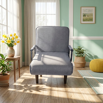 Avery 25.59" W x 26.77" D x 31.5" H Convertible Linen Fabric Multi-Position Folding Sofa Chair