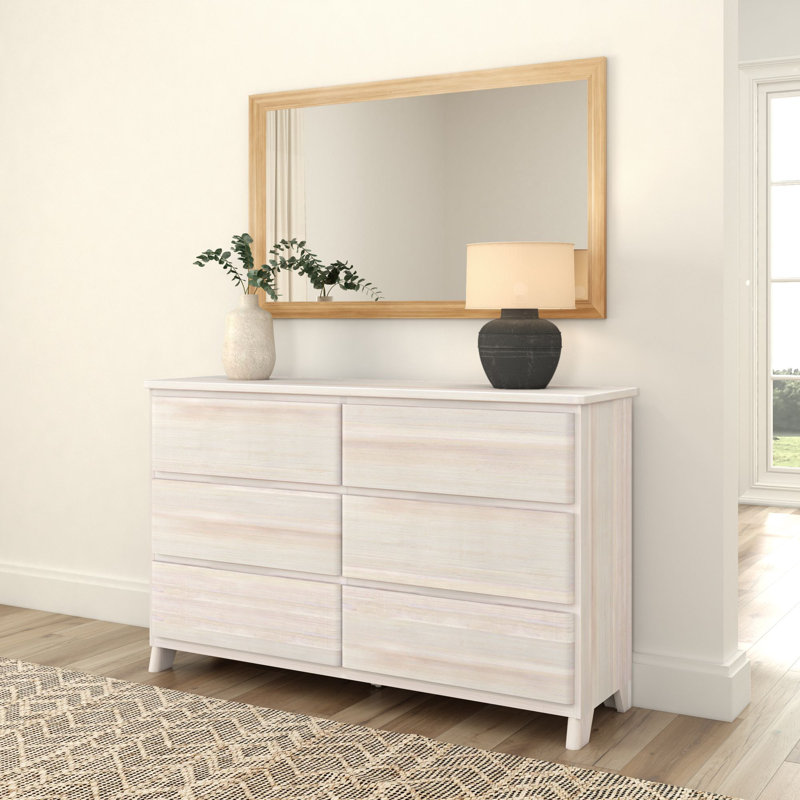 Commode 6 tiroirs Modern Farmhouse, Blanc délavé