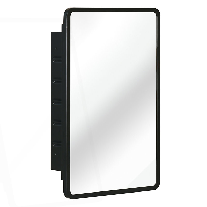 Armoire à miroir murale encastrée en métal, H 24,04 po x l 16,03 po x P 5,18 po
