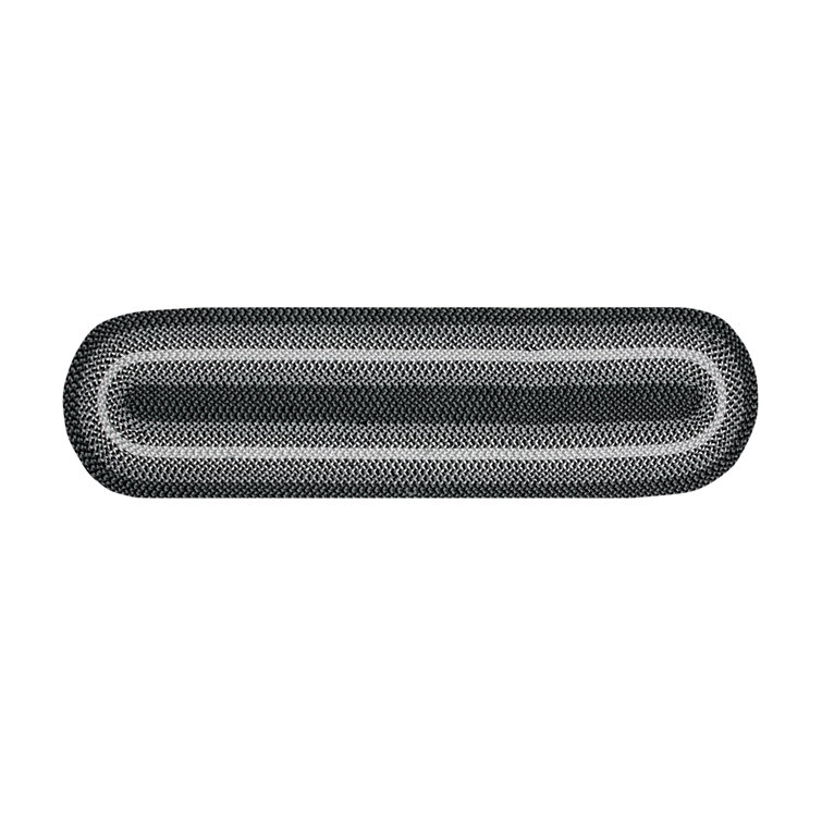 Tapis gris en laine tressé géométrique Beachmont